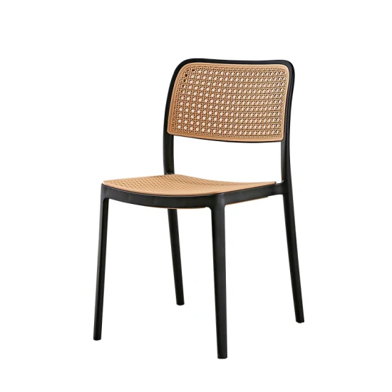 Plastic Dining Furniture Chair Imitation Rattan with Armrest Wholesale Price