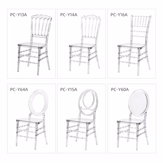 Wholesale Clear Acrylic Crystal Resin Event Tiffany Chiavari Chair Transparent Plastic Dining Chair for Weddings and Banquet